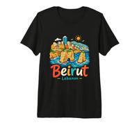 Souvenir de Voyage Beyrouth Liban dessiné à la Main T-Shirt Haut de Gamme