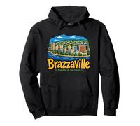 Souvenir de Voyage Brazzaville Congo dessiné à la Main Sweat à Capuche