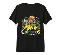 Souvenir de Voyage Comores dessiné à la Main T-Shirt Haut de Gamme
