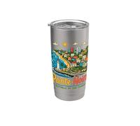 Souvenir de voyage Congo Dessiné à la main Pointe-Noire Cadeau monument Gobelet isotherme en acier inoxydable double paroi