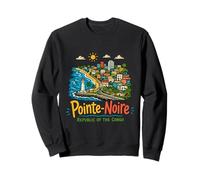 Souvenir de Voyage Congo Dessiné à la Main Pointe-Noire Cadeau Monument Sweatshirt