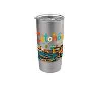 Souvenir de voyage Cotonou Bénin dessiné à la main Gobelet isotherme en acier inoxydable double paroi