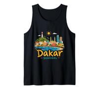 Souvenir de Voyage Dakar Sénégal dessiné à la Main Débardeur