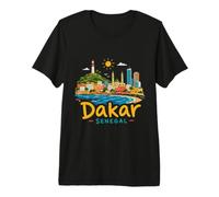 Souvenir de Voyage Dakar Sénégal dessiné à la Main T-Shirt Haut de Gamme
