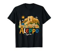 Souvenir de Voyage d'Alep en Syrie dessiné à la Main T-Shirt Graphique avec Valeur