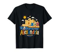 Souvenir de Voyage d'Alexandrie en Égypte dessiné à la Main T-Shirt