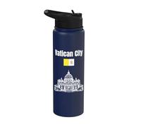 Souvenir de voyage de la cité du Vatican Drapeau du Vatican Stainless Steel Insulated Water Bottle