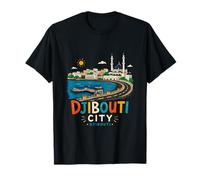 Souvenir de Voyage de la Ville de Djibouti dessiné à la Main T-Shirt