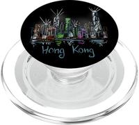 Souvenir de Voyage de Nuit de Hong Kong PopSockets PopGrip pour MagSafe