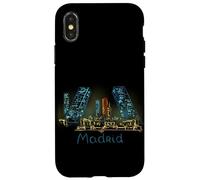 Souvenir de Voyage de Nuit de Madrid Panorama City Landmark Cadeau Coque pour iPhone X/XS