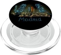 Souvenir de Voyage de Nuit de Madrid Panorama City Landmark Cadeau PopSockets PopGrip pour MagSafe