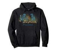 Souvenir de Voyage de Nuit de Madrid Panorama City Landmark Cadeau Sweat à Capuche
