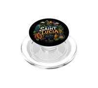 Souvenir de Voyage de Sainte-Lucie dessiné à la Main PopSockets PopGrip pour MagSafe