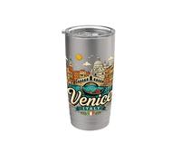 Souvenir de voyage de Venise Italie dessiné à la main Gobelet isotherme en acier inoxydable double paroi
