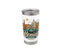 Souvenir de voyage de Venise Italie dessiné à la main Gobelet isotherme en acier inoxydable double paroi