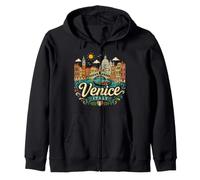 Souvenir de Voyage de Venise Italie dessiné à la Main Sweat à Capuche