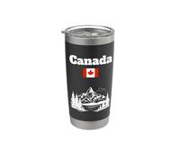Souvenir de voyage des lacs du Canada - Drapeau canadien des Rocheuses Gobelet isotherme en acier inoxydable double paroi