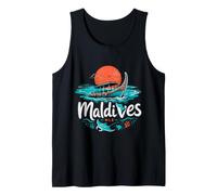 Souvenir de Voyage des Maldives dessiné à la Main Débardeur