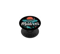 Souvenir de Voyage des Maldives dessiné à la Main PopSockets PopGrip Adhésif