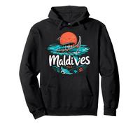 Souvenir de Voyage des Maldives dessiné à la Main Sweat à Capuche