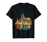 Souvenir de Voyage dessiné à la Main Brno République tchèque T-Shirt