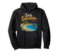 Souvenir de Voyage dessiné à la Main Saint-Sébastien Espagne Cadeau Monument Sweat à Capuche