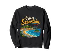 Souvenir de Voyage dessiné à la Main Saint-Sébastien Espagne Cadeau Monument Sweatshirt
