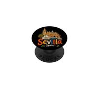 Souvenir de Voyage dessiné à la Main Séville Espagne Cadeau Monument PopSockets PopGrip Adhésif