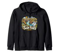 Souvenir de Voyage dessiné à la Main Twin Falls Idaho Sweat à Capuche