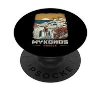Souvenir de Voyage d'été à Mykonos Grèce Île des Cyclades PopSockets PopGrip Adhésif