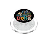 Souvenir de Voyage Doha Qatar dessiné à la Main PopSockets PopGrip pour MagSafe
