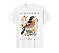 Souvenir de Voyage d'oiseau du Connecticut American Robin State T-Shirt