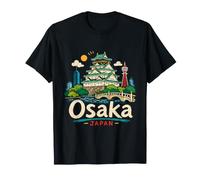 Souvenir de Voyage d'Osaka Japon dessiné à la Main T-Shirt