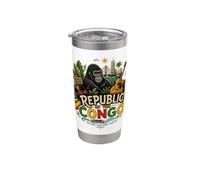 Souvenir de voyage du Congo dessiné à la main Gobelet isotherme en acier inoxydable double paroi