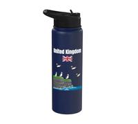Souvenir de voyage du Royaume-Uni pour amoureux des macareux Stainless Steel Insulated Water Bottle