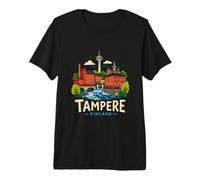 Souvenir de Voyage en Finlande dessiné à la Main T-Shirt Haut de Gamme