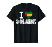 Souvenir de Voyage en Forme de cœur avec Inscription « I Love SAO Tome and Principe » T-Shirt