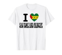 Souvenir de Voyage en Forme de cœur avec Inscription « I Love SAO Tome and Principe » T-Shirt