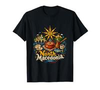 Souvenir de Voyage en Macédoine du Nord dessiné à la Main T-Shirt