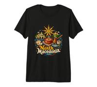 Souvenir de Voyage en Macédoine du Nord dessiné à la Main T-Shirt Haut de Gamme