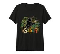 Souvenir de Voyage Gabon dessiné à la Main T-Shirt Haut de Gamme