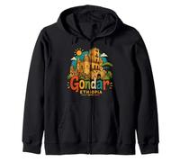 Souvenir de Voyage Gondar Ethiopie dessiné à la Main Sweat à Capuche