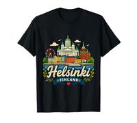 Souvenir de Voyage Helsinki Finlande dessiné à la Main T-Shirt