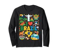 Souvenir de Voyage I Love Brazil Racines brésiliennes Manche Longue