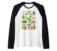 Souvenir de Voyage I Love Brazil Racines brésiliennes Manche Raglan