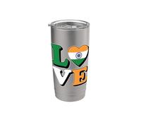 Souvenir de voyage I Love India Pride Gobelet isotherme en acier inoxydable double paroi