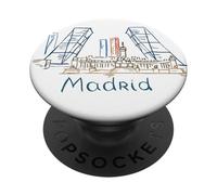 Souvenir de Voyage Madrid Espagne Panorama City Landmark Cadeau PopSockets PopGrip Adhésif