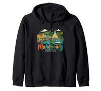 Souvenir de Voyage Mahebourg Maurice dessiné à la Main Sweat à Capuche
