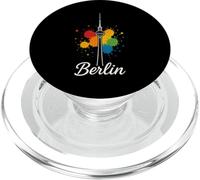 Souvenir de voyage minimaliste avec éclaboussures de peinture de Berlin City Allemagne PopSockets PopGrip pour MagSafe