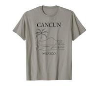Souvenir de Voyage Minimaliste avec Horizon de Ville de Cancun Mexique T-Shirt